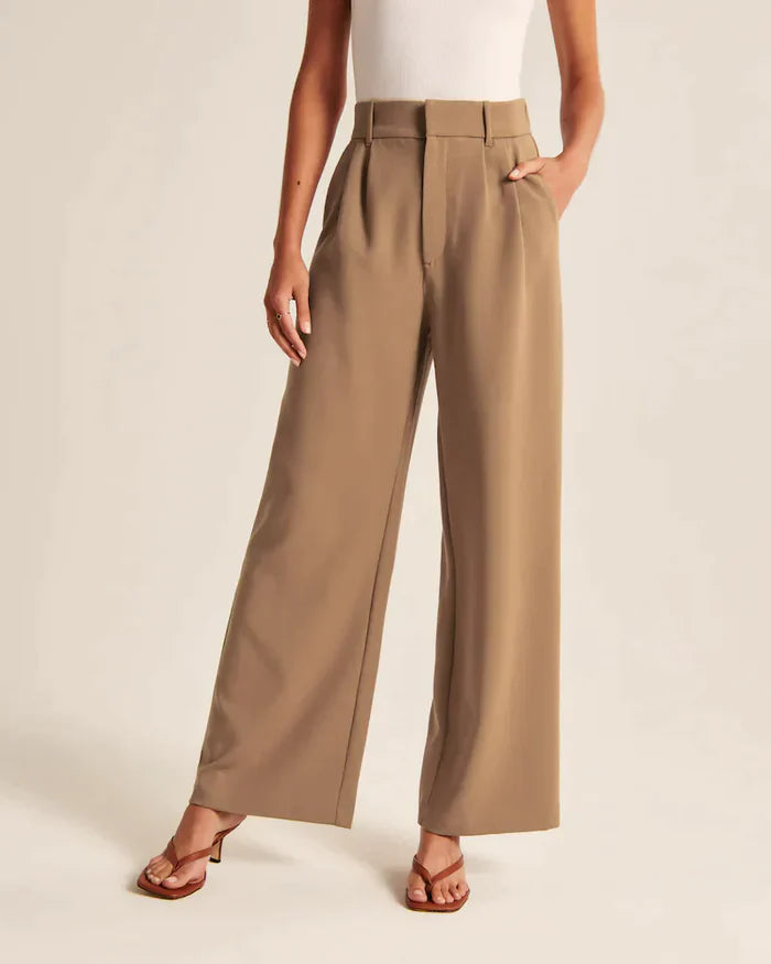 Brown Wide-Leg Trousers