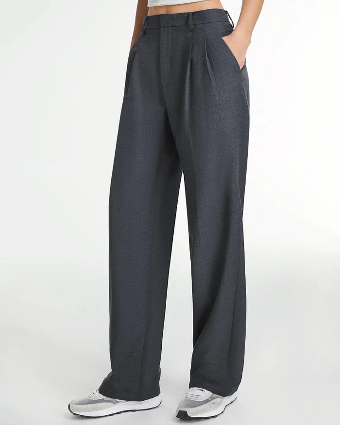 Slate Grey Wide-Leg Trousers