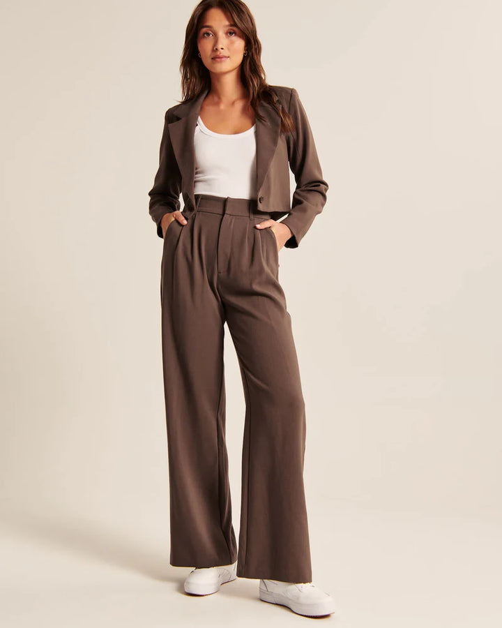 Mocha Wide-Leg Trousers