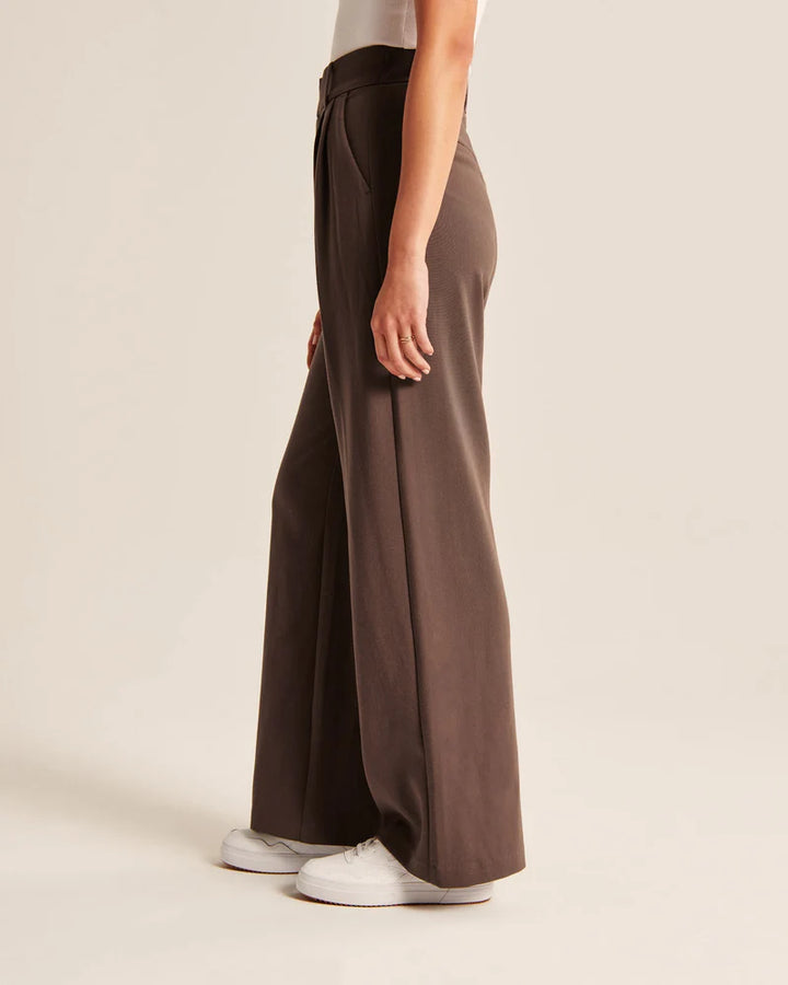 Mocha Wide-Leg Trousers