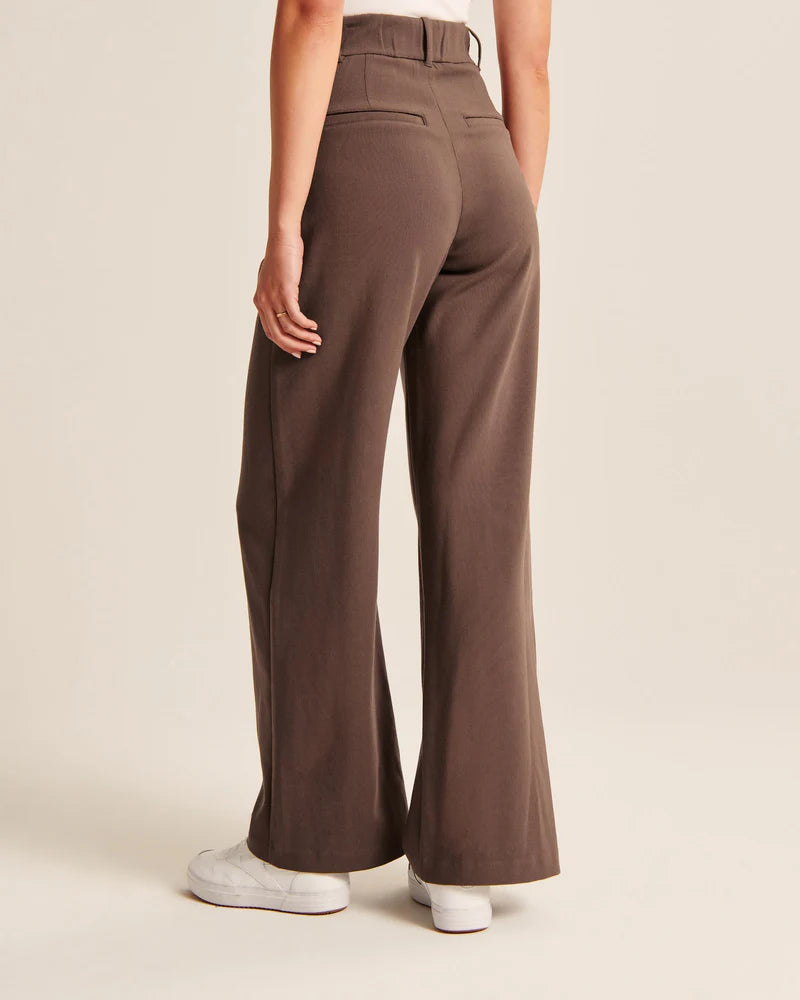 Mocha Wide-Leg Trousers