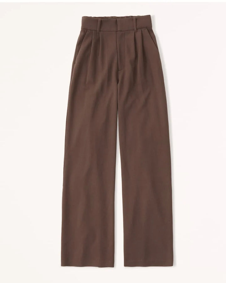 Mocha Wide-Leg Trousers