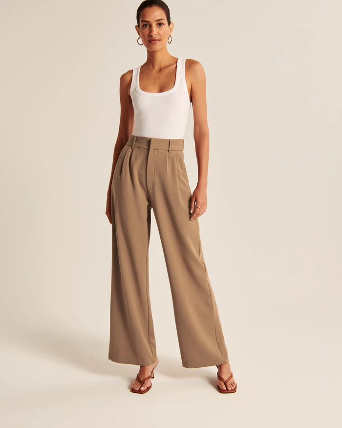 Brown Wide-Leg Trousers