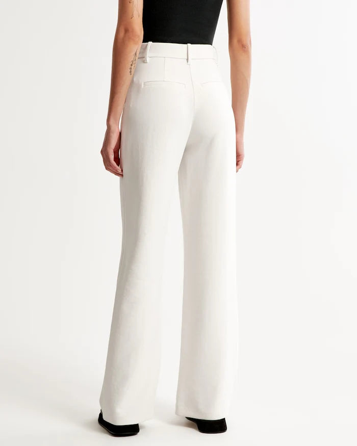 White Wide-Leg Trousers