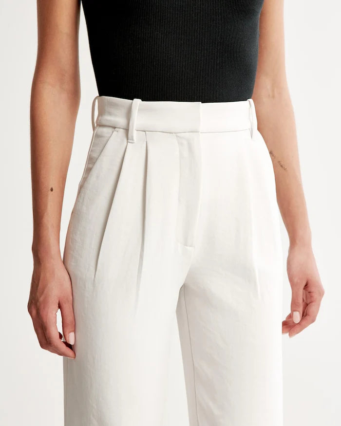 White Wide-Leg Trousers