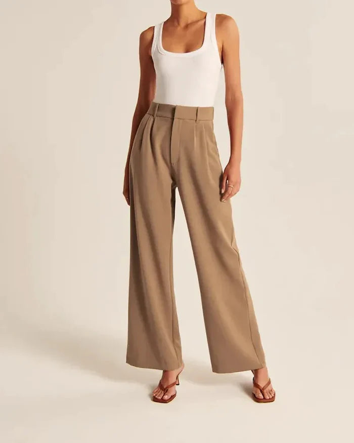 Brown Wide-Leg Trousers