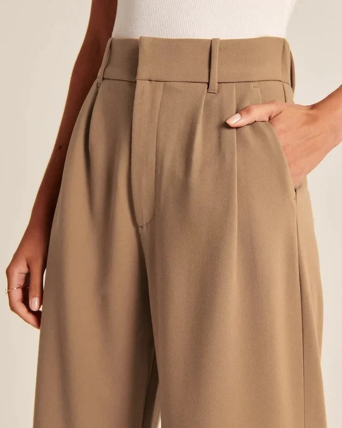 Brown Wide-Leg Trousers