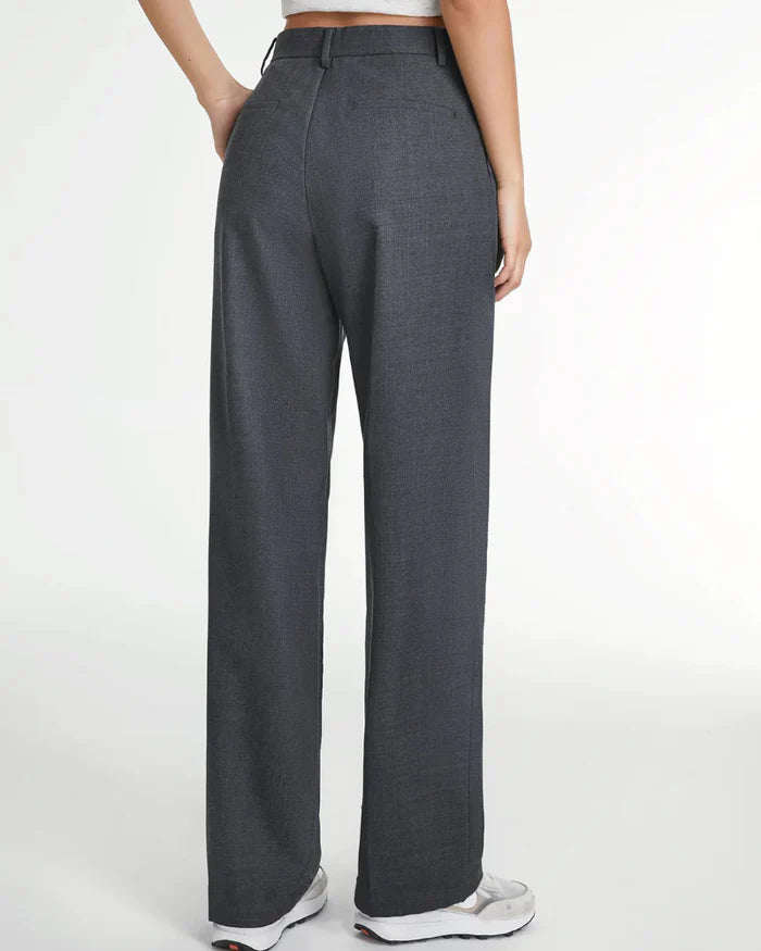 Slate Grey Wide-Leg Trousers