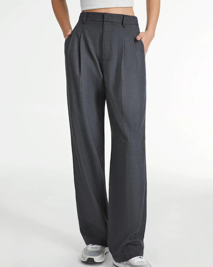 Slate Grey Wide-Leg Trousers